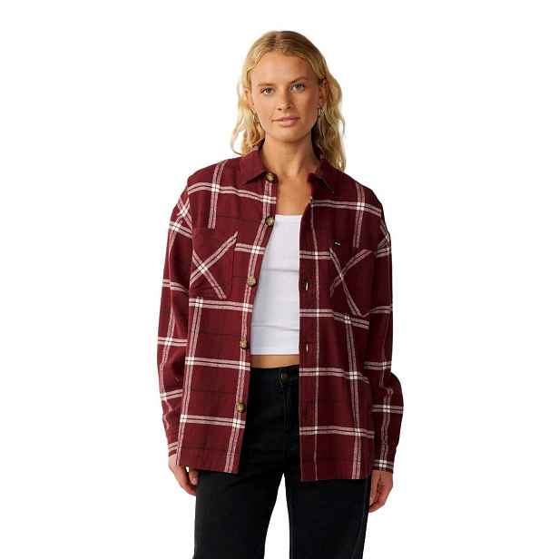 Rip curl dámská košile Venture Flannel Dark Plum | 100% bavlna