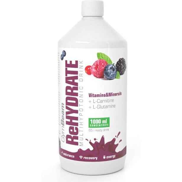 GymBeam REHYDRATE 1000 ML - LESNÍ OVOCE Iontový nápoj