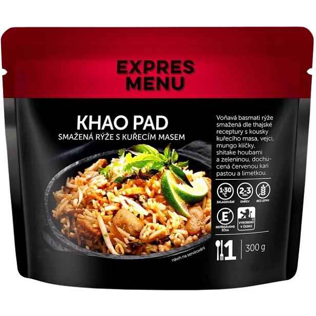 EXPRES MENU KHAO PAD - SMAŽENÁ RÝŽE KUŘECÍM MASEM - 1 PORCE Hotové jídlo