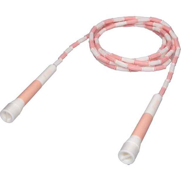 Fitforce JUMP ROPE 001 Dětské korálkové švihadlo, lososová