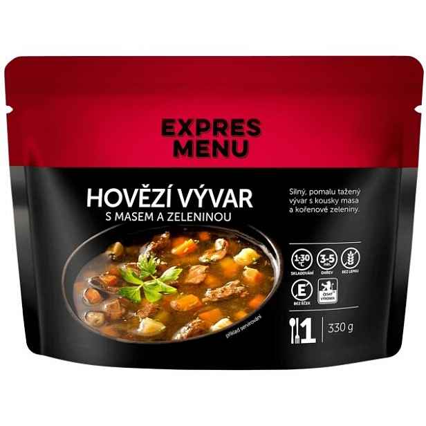 EXPRES MENU HOVĚZÍ VÝVAR SE ZELENINOU - 1 PORCE Hotová polévka