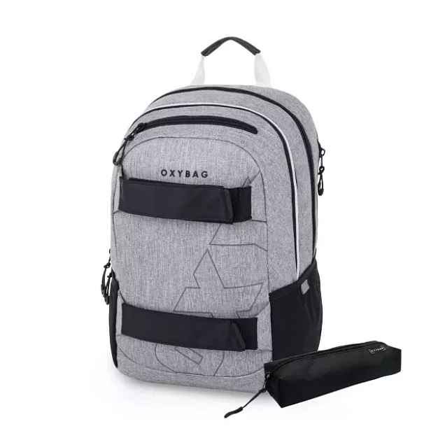 Oxybag SPORT MELANGE Školní batoh s penálem
