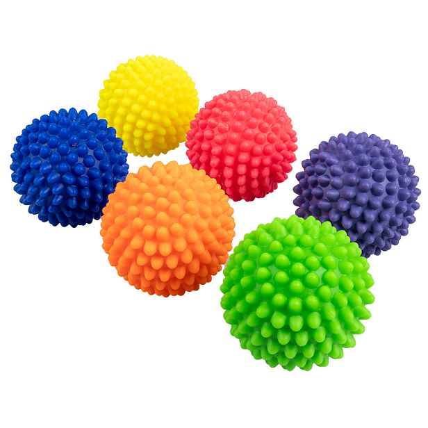 AMAYA Míček masážní reflexní ježek s měkkými bodlinkami 6 cm sada 6 ks