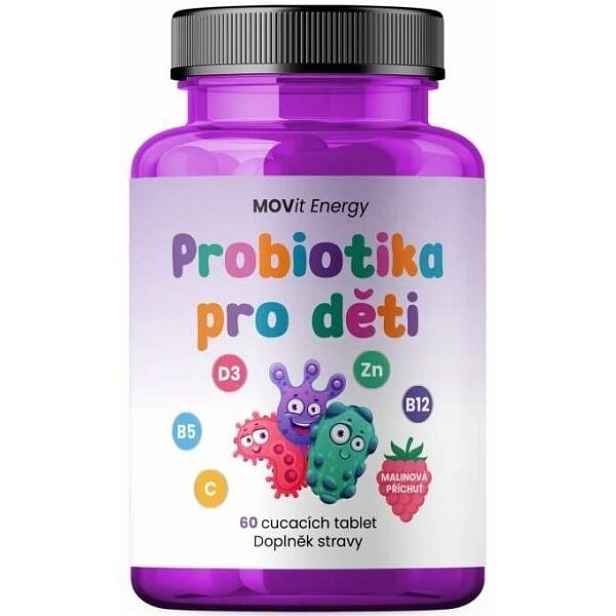 MOVIT ENERGY MOVIT PROBIOTIKA VITAMÍNY 60 CUCAVÝCH TABLET Doplněk stravy pro děti