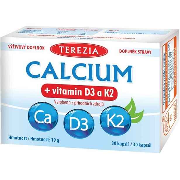 TEREZIA CALCIUM + VITAMIN D3 A K2 30 CAPS Podpora kostí
