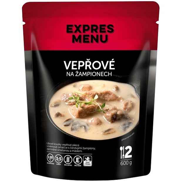 EXPRES MENU VEPŘOVÉ NA ŽAMPIONECH - 2 PORCE Hotové jídlo