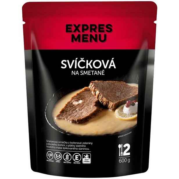 EXPRES MENU SVÍČKOVÁ NA SMETANĚ - 2 PORCE Hotové jídlo