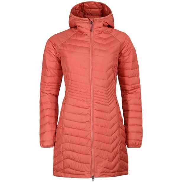 Columbia POWDER LITE MID JACKET Dámská dlouhá zimní bunda, lososová