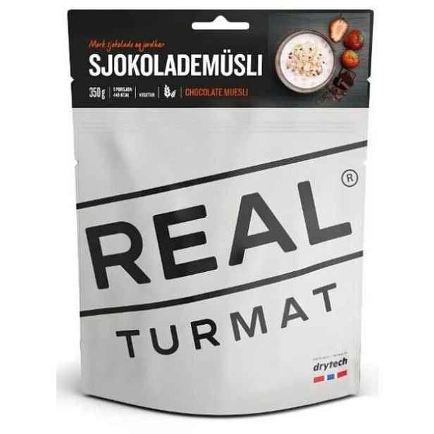 REAL TURMAT ČOKOLÁDOVÉ MÜSLI JAHODAMI 350G Cestovní a expediční strava, dummy