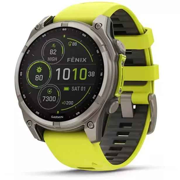 Garmin FÉNIX® 8 – MM, SOLAR Prémiové multisportovní GPS hodinky, reflexní neon