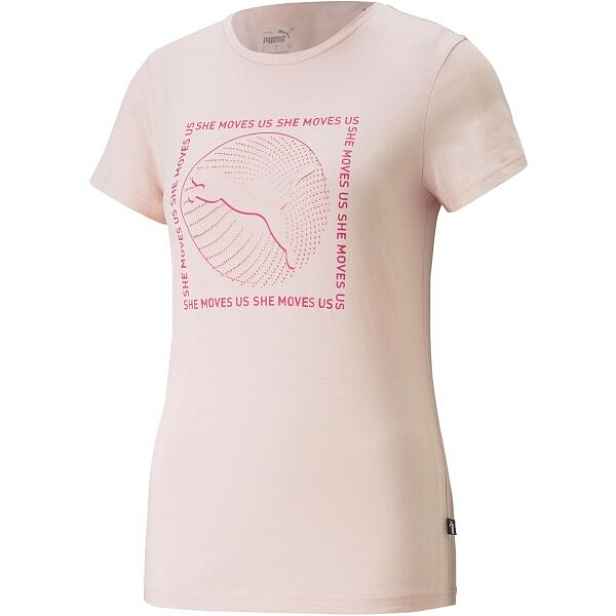 Puma GRAPHICS SHE MOVES US TEE Dámské triko, lososová