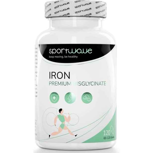 SPORT WAVE IRON PREMIUM CHELATE 120 CAPS Chelátové železo