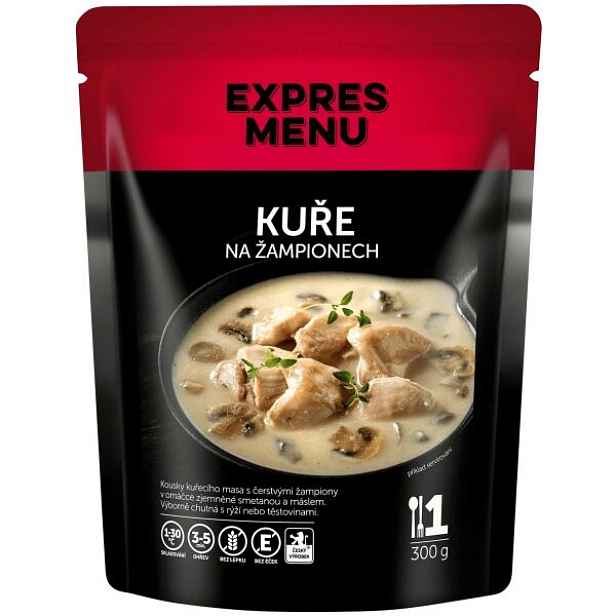 EXPRES MENU KUŘE NA ŽAMPIONECH - 1 PORCE Hotové masové jídlo