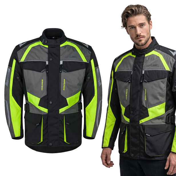 Pánská moto bunda W-TEC Burdys Evo černo-šedo