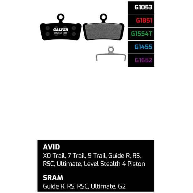 Brzdové destičky Galfer FD459 - Sram Guide, Guide R Brzdové destičky: Performance-G1053