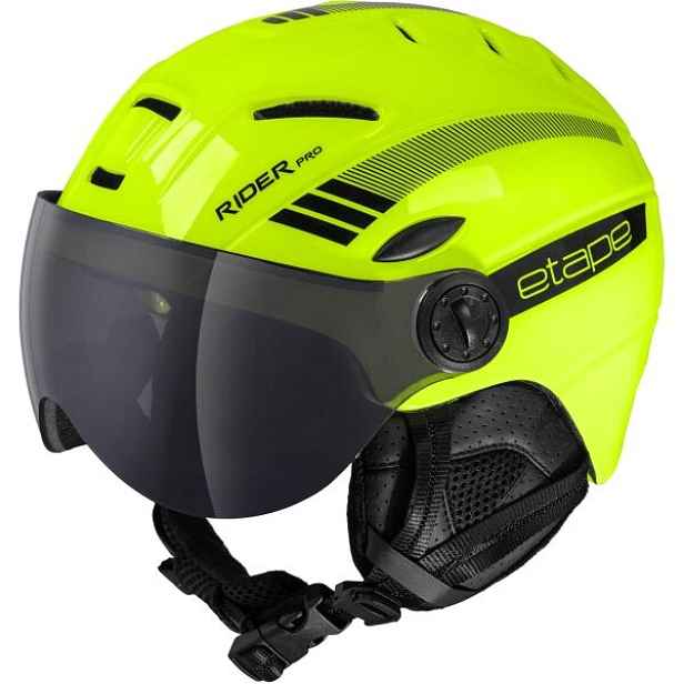 Etape RIDER PRO Dětská lyžařská přilba s visorem, reflexní neon, velikost (53 - 55)
