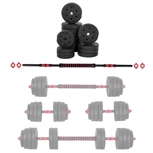 Cementový činkový set inSPORTline CEMBAR 3-40kg
