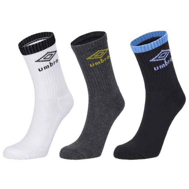 Umbro STRIPED CREW SOCKS JNR - 3 PACK Dětské ponožky, mix