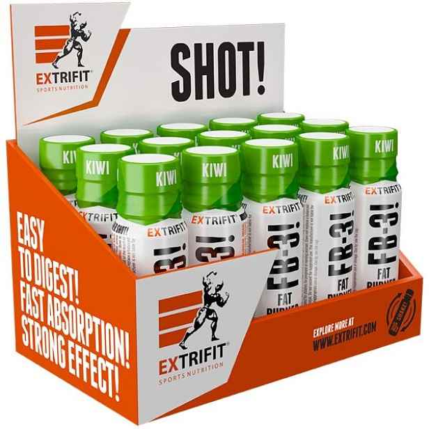EXTRIFIT FB-3! FAT BURNER SHOT 15 x 90 ML Spalovač tuku , x 90 ML