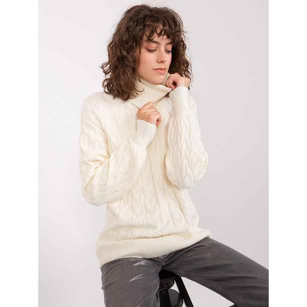Dámský ecru rolák s copánky