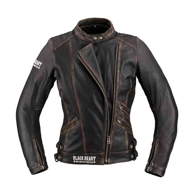 Dámská kožená moto bunda W-TEC Heart Lizza vintage