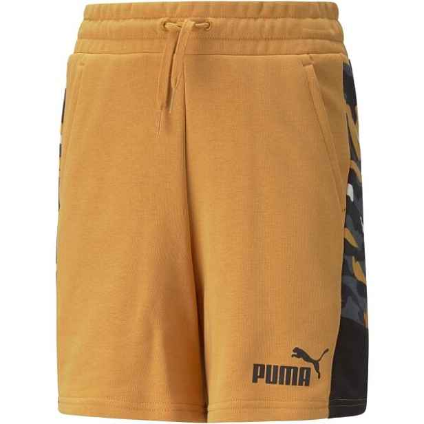 Puma ESSENTIALS+CAMO SHORTS TR B DESERT CLAY Dětské sportovní šortky