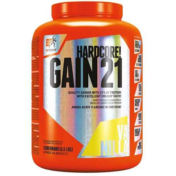 EXTRIFIT HARDCORE GAIN 21 3000 g Sacharidy , KG
