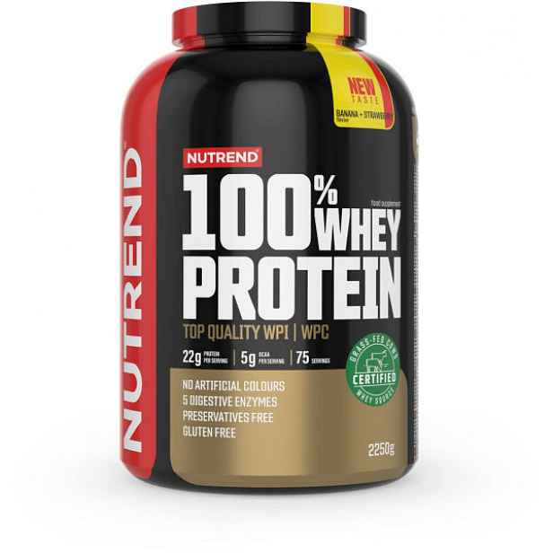 Nutrend 100% WHEY PROTEIN 2250 g BANÁN-JAHODA Protein