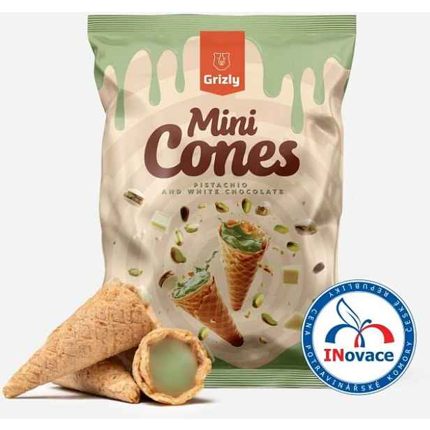 GRIZLY MINI CONES PISTÁCIE & ČOKOLÁDA Mini kornoutky