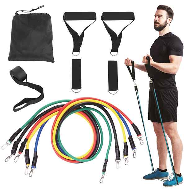 Nastavitelný gumový expandér inSPORTline Morpo Tubes 140 cm / 4,5- kg