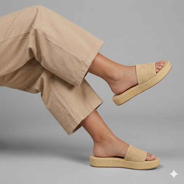 Guess textured raffia sandal