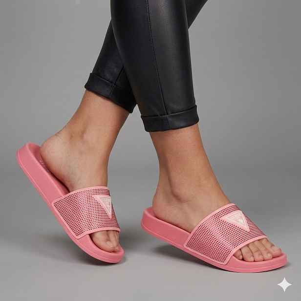 Guess beach slippers w/ rhinestones