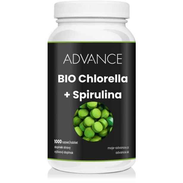 ADVANCE NUTRACEUTICS CHLORELLA + SPIRULINA BIO 1000 TABLET Doplněk stravy