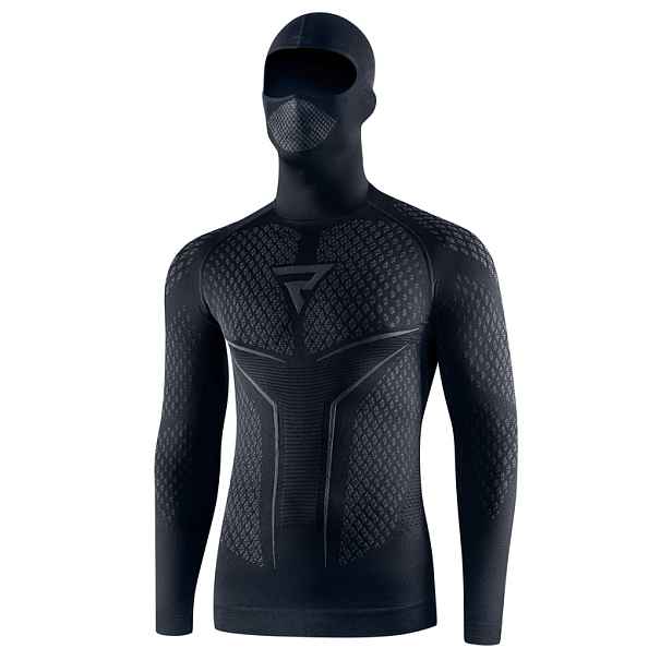 Moto thermo triko s kuklou Rebelhorn Therm II 2in1 Long Sleeve černo