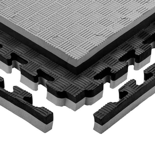 Puzzle tatami podložka inSPORTline Malmeida 100x100x4 cm šedo , vzor 5 proužků