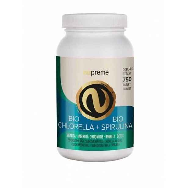 NUPREME BIO CHLORELLA + BIO SPIRULINA 750 TBL Chlorella + Spirulina