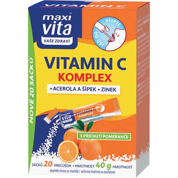 MAXI VITA VIT.C KOMP.+ ACER.+ ŠÍPEK+ ZINEK 20 STICK Doplněk stravy
