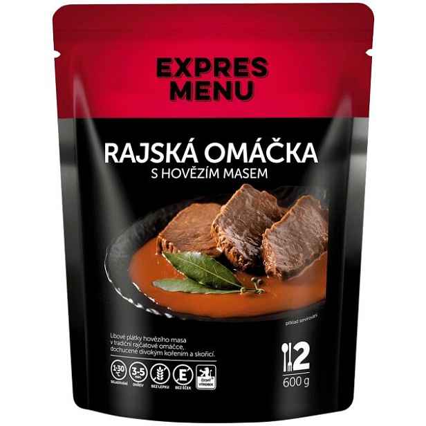 EXPRES MENU RAJSKÁ OMÁČKA HOVĚZÍM - 2 PORCE Hotové jídlo