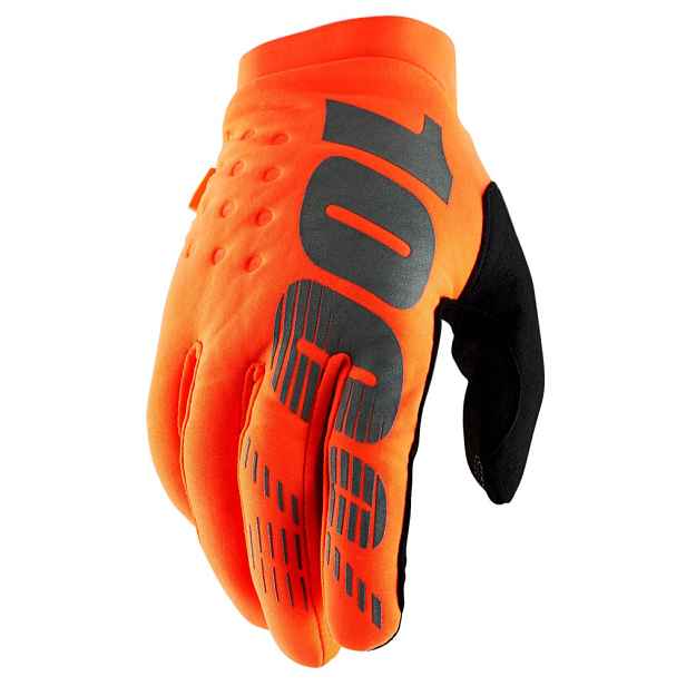 Pánské cyklo a motokrosové rukavice 100% Brisker fluo