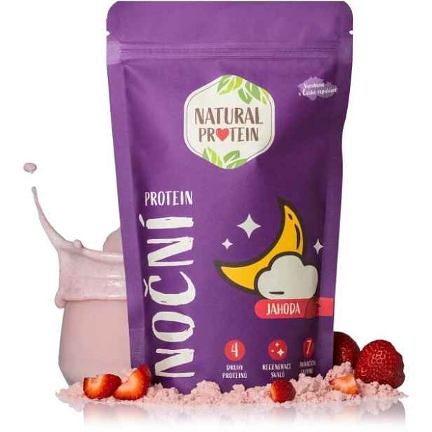 NATURAL PROTEIN NOČNÍ PROTEIN JAHODA 350 G Proteinový doplněk , G