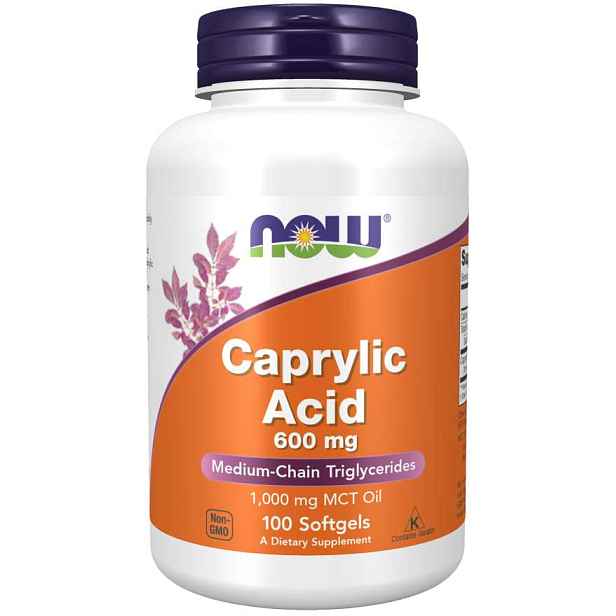 Now Foods Caprylic Acid kyselina kaprylová 600 mg 100 kapslí