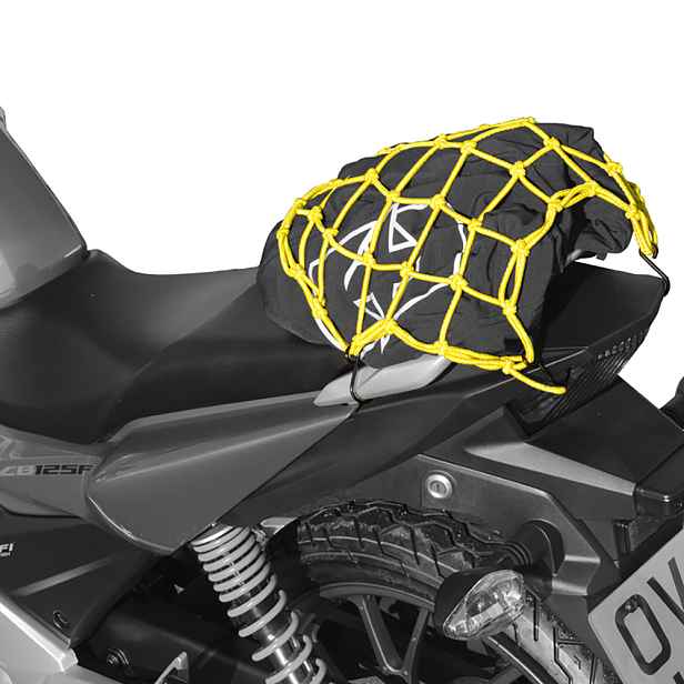 Pružná zavazadlová síť pro motocykly Oxford 38x38 fluo/reflexní