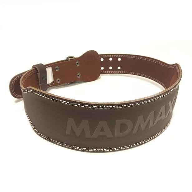 MADMAX Fitness opasek Full Leather Chocolate