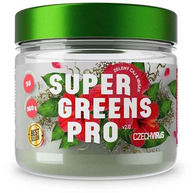 CZECH VIRUS SUPER GREENS PRO V2.0 360 G ČAJ A IBIŠEK superpotravinový prášek , G
