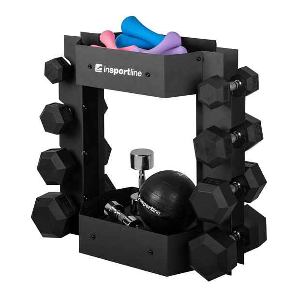 Stojan na činky inSPORTline RK3020 • 8 pozic + 2 police