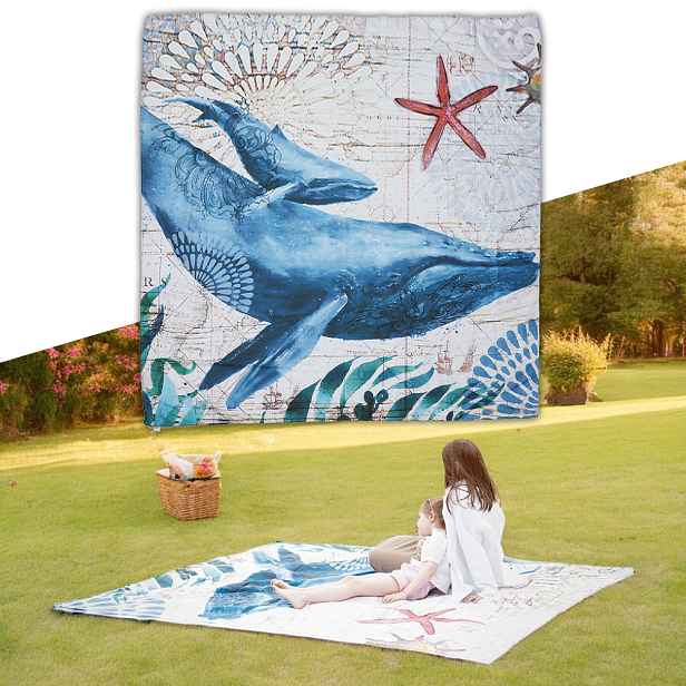 Pikniková deka inSPORTline Maritino 208x197 cm mořský život
