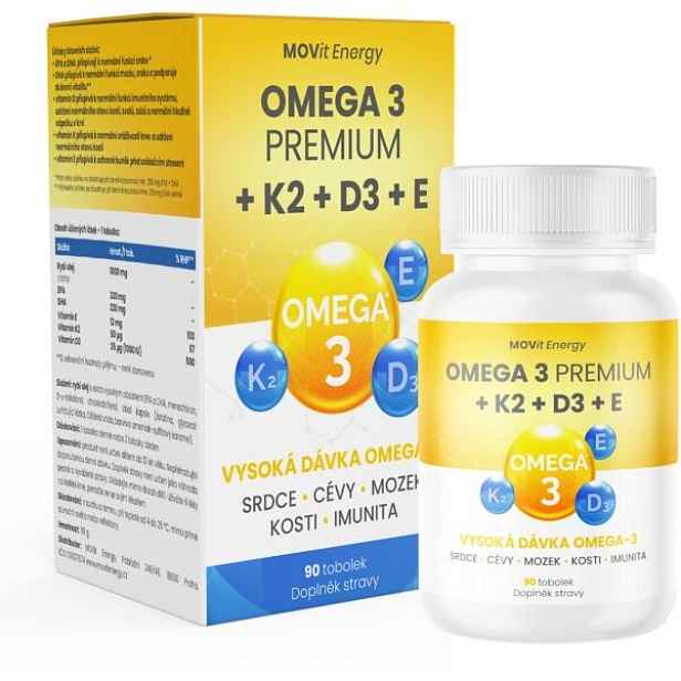 MOVIT ENERGY MOVIT OMEGA 3 PREMIUM + K2 + D3 + E 90 TABLET Doplněk stravy