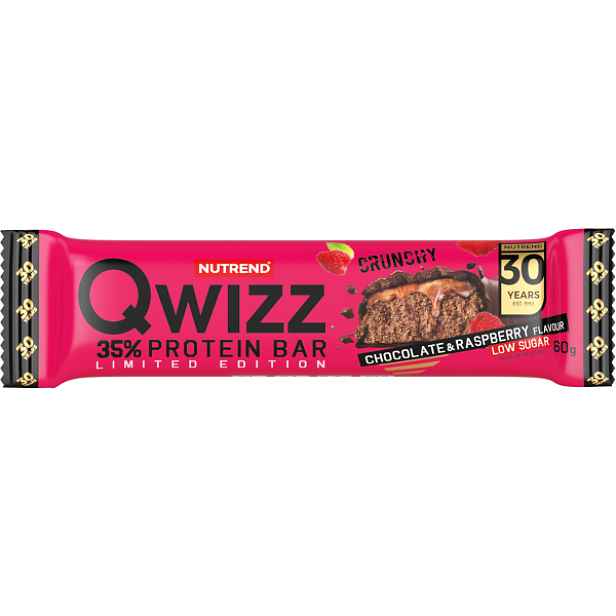 Nutrend QWIZZ PROTEIN BAR 60 G ČOKOLÁDA + MALINA Proteinová tyčinka , G
