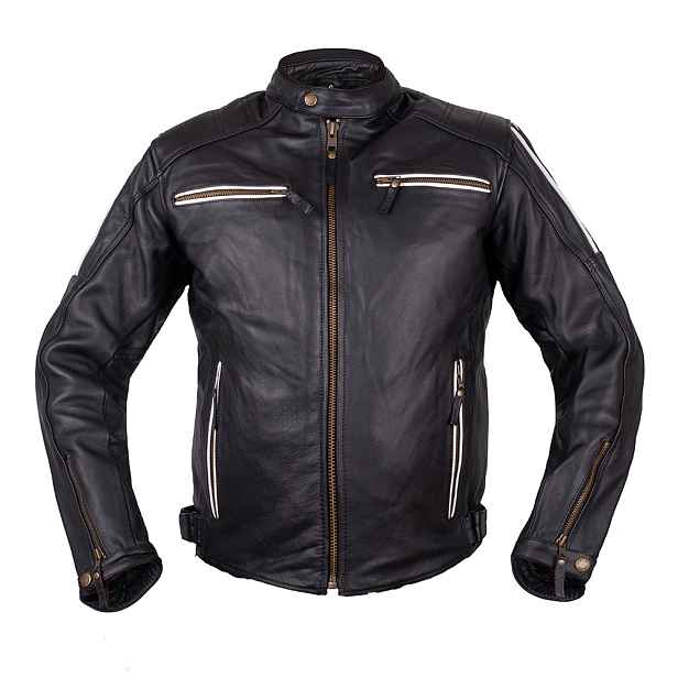 Kožená moto bunda W-TEC Helsin černo