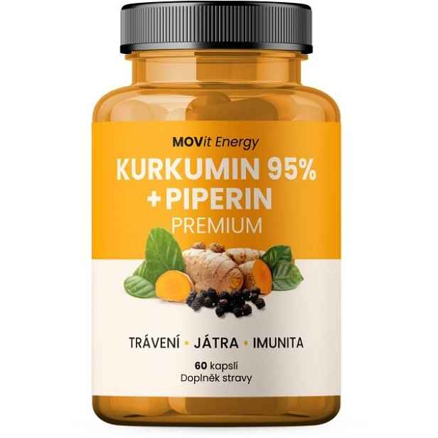 MOVIT ENERGY MOVIT KURKUMIN EXTRAKT 95 % + PIPERIN, 60 CPS Bylinný extrakt